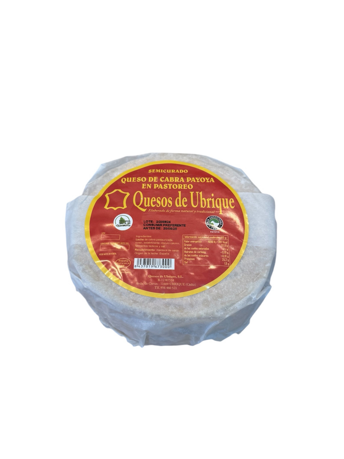 Queso de Ubrique semicurado de cabra Payoya